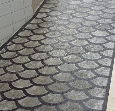 Yelpaze desenli baskı beton yüzey